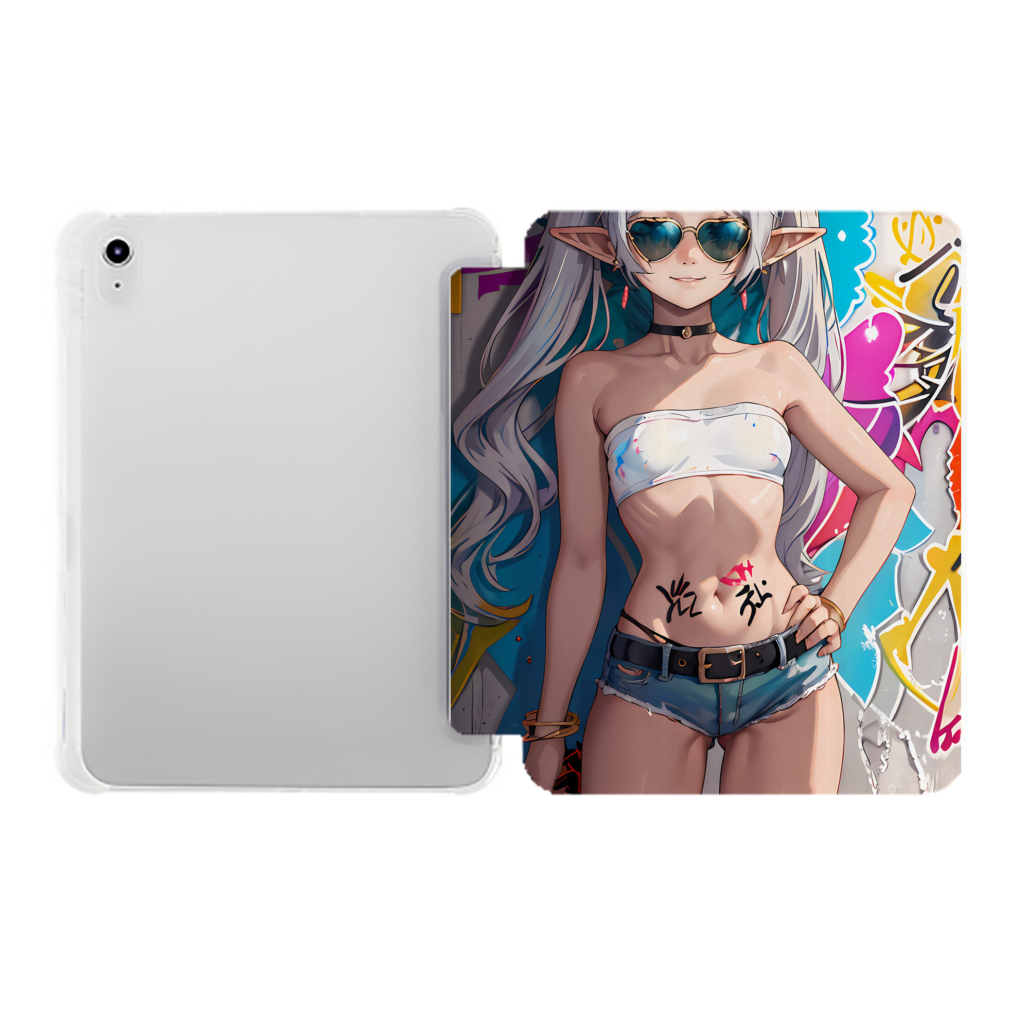 （画像用） 葬送のフリーレン Frieren IPad ケース ペン収納付き 三つ折りスタンド PUレザー×シリコン 対応機種9.5/10.5/10.9インチ